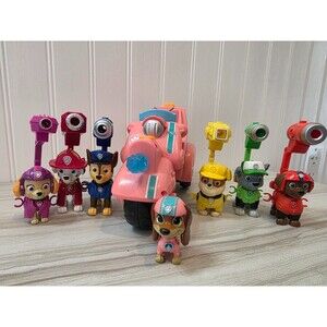 PAW Patrol The Movie Liberty Motorbike And Figurines W/Pup-Pack Attachment EUC